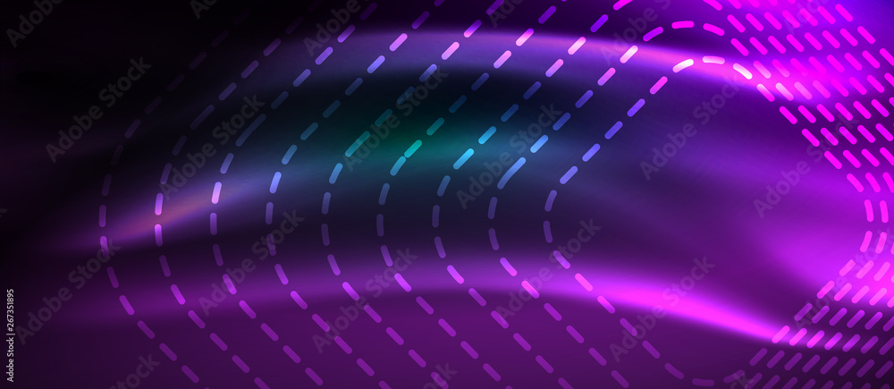Dark background with neon glowing elements, shiny motion concept Dark background with neon glowing elements, shiny motion concept