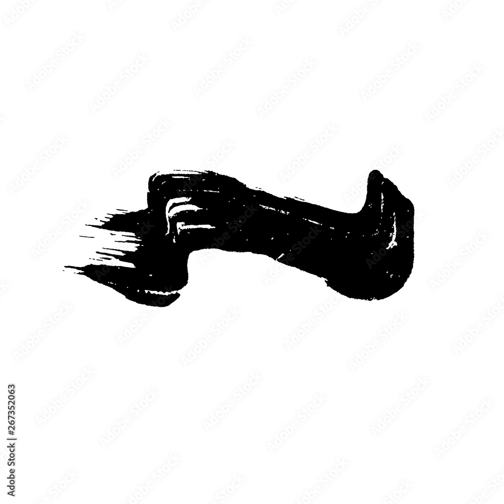 Obraz premium Ink vector dry wave brush stroke. Vector illustration. Grunge texture.