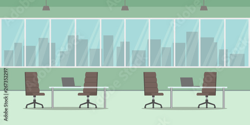 Interview room interior. Vector illustration.