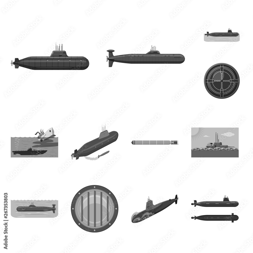 Vector design of army and deep symbol. Collection of army and nuclear vector icon for stock. Vector design of army and deep symbol. Collection of army and nuclear vector icon for stock.