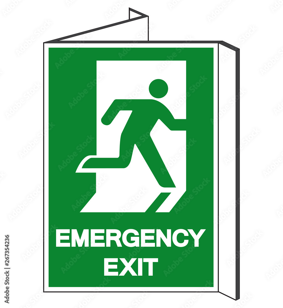 Emergency Exit Symbol Sign, Vector Illustration, Isolate On White Background Label. EPS10 Emergency Exit Symbol Sign, Vector Illustration, Isolate On White Background Label. EPS10