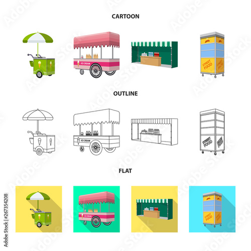 Vector illustration of marketing and tent icon. Set of marketing and outdoor stock vector illustration.