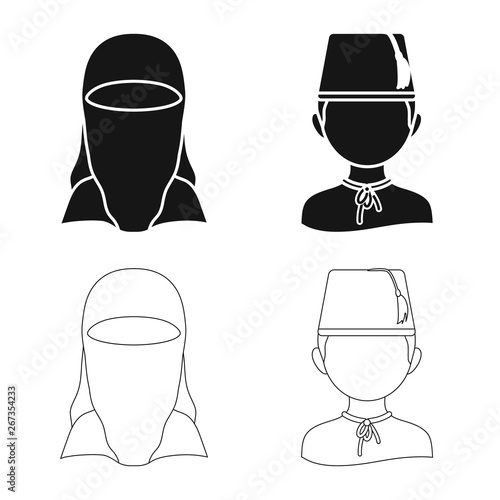 Vector illustration of imitator and resident logo. Collection of imitator and culture stock symbol for web.