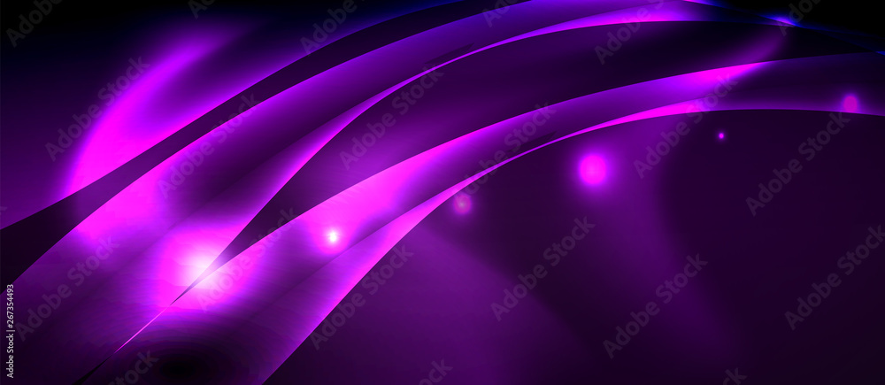 Glossy glowing neon light wave background Glossy glowing neon light wave background