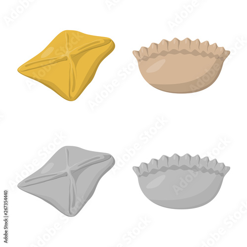 Vector design of products  and cooking logo. Collection of products  and appetizer stock symbol for web.