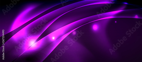 Glossy glowing neon light wave background