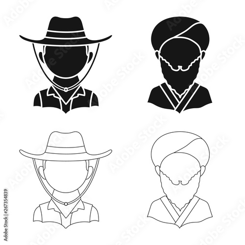 Vector design of imitator and resident symbol. Collection of imitator and culture stock symbol for web.