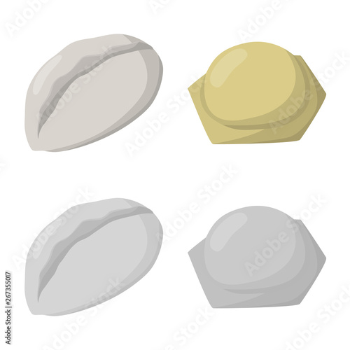 Vector design of products  and cooking sign. Collection of products  and appetizer stock symbol for web.