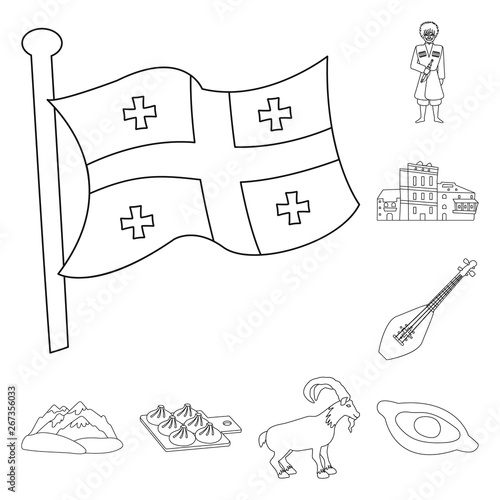 Vector design of traditions and national logo. Collection of traditions and sightseeing vector icon for stock.