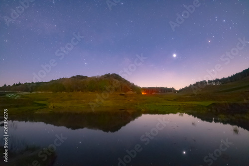 湖面の星たち