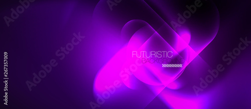 Neon glowing techno lines, hi-tech futuristic abstract background template