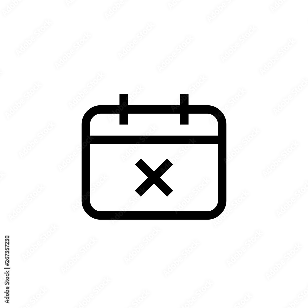 event schedule failed icon design. agenda calendar with cross mark symbol. simple clean line art professional business management concept vector illustration design. event schedule failed icon design. agenda calendar with cross mark symbol. simple clean line art professional business management concept vector illustration design.