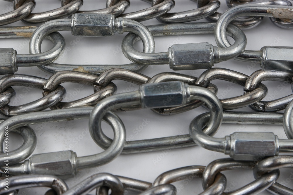 Metal chain on the white background Metal chain on the white background