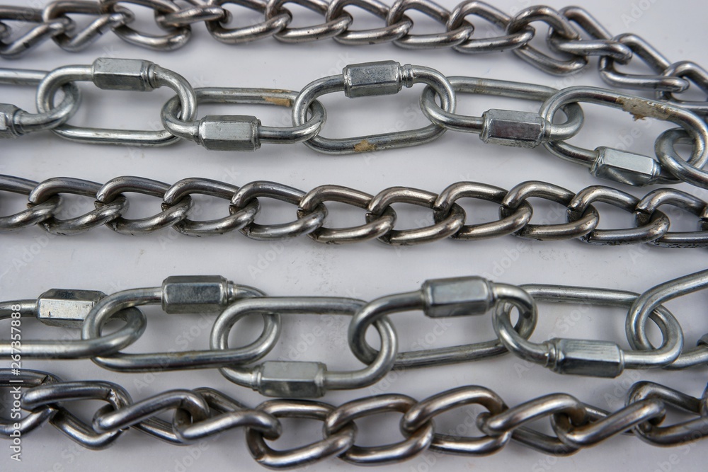 Fototapeta premium Metal chain on the white background