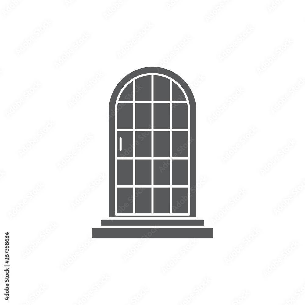 arched door vector icon concept, isolated on white background arched door vector icon concept, isolated on white background