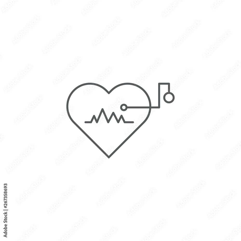 Artificial cardiac pacemaker vector icon concept, isolated on white background Artificial cardiac pacemaker vector icon concept, isolated on white background