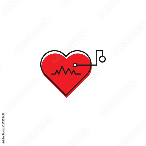 Artificial cardiac pacemaker vector icon concept, isolated on white background