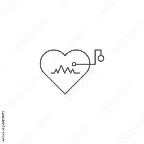 Artificial cardiac pacemaker vector icon concept, isolated on white background