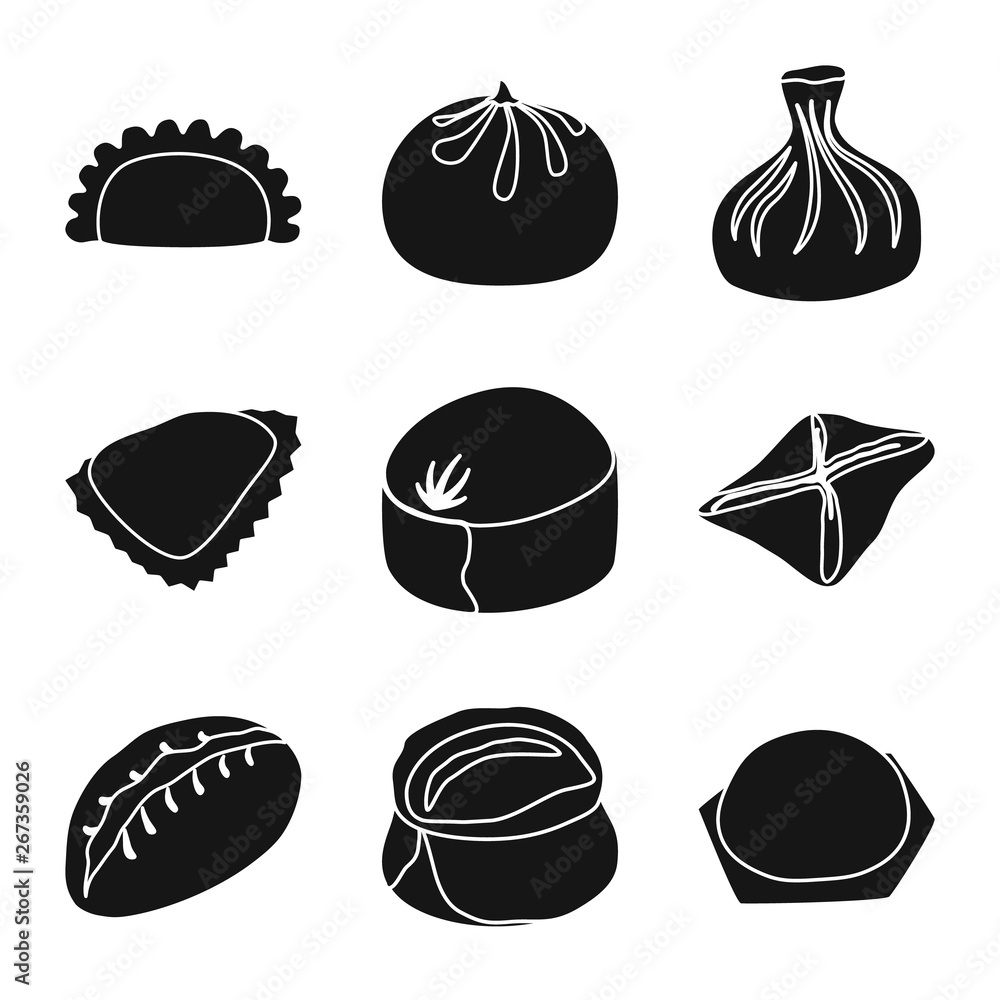 Vector design of cuisine  and appetizer icon. Set of cuisine  and food  stock vector illustration.