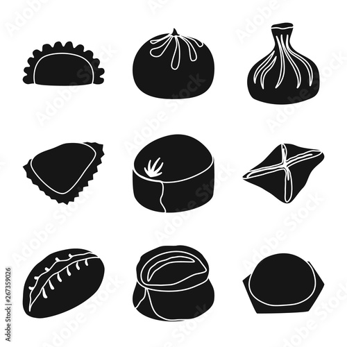 Vector design of cuisine  and appetizer icon. Set of cuisine  and food  stock vector illustration.
