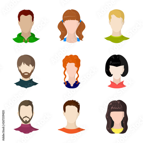 Isolated object of avatar and dummy symbol. Set of avatar and figure vector icon for stock.