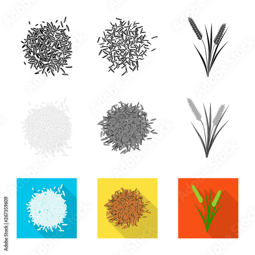 Vector illustration of crop and ecological symbol. Set of crop and cooking vector icon for stock.