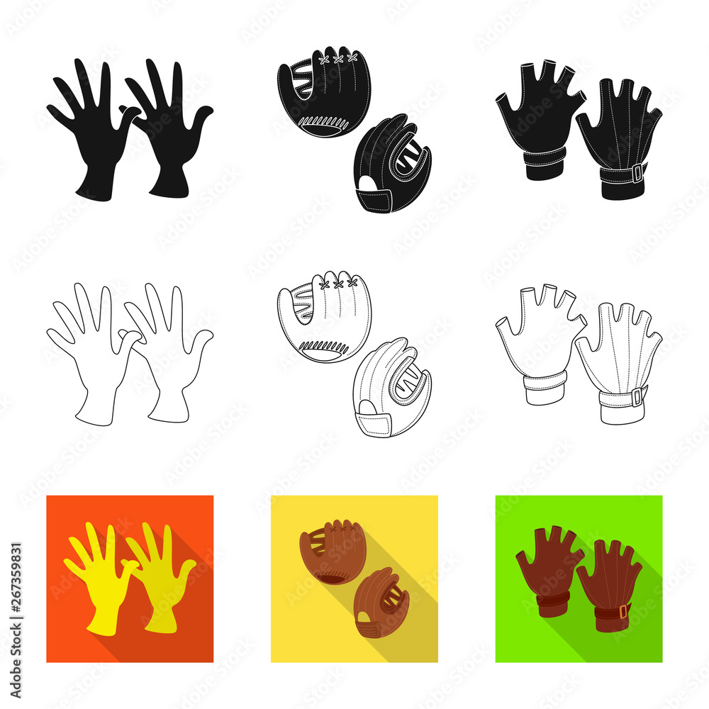Fototapeta premium Vector illustration of silhouette and safety icon. Set of silhouette and comfort stock vector illustration.