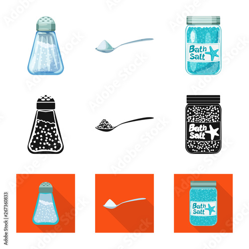 Isolated object of cooking and sea symbol. Set of cooking and baking   vector icon for stock.