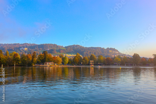 Beautiful view on Ship running on Lake Lucerne © suthon