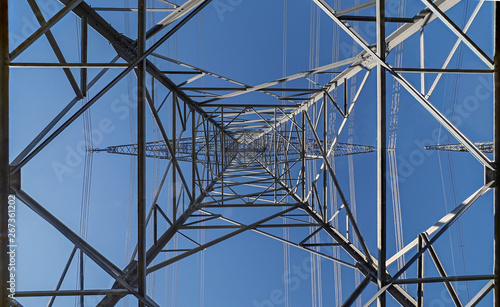 Hochspannungsleitung von unten