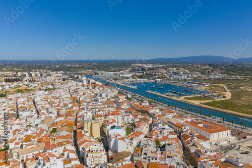 Aerial view of Of Lagos Residential Neighborhood. Top View Of Lagos city, Algarve, Portugal