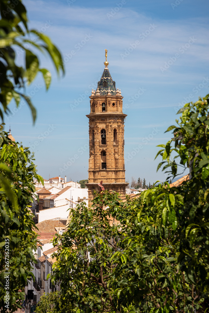 Bell tower church of San Sebastian. Antequera. Spain.