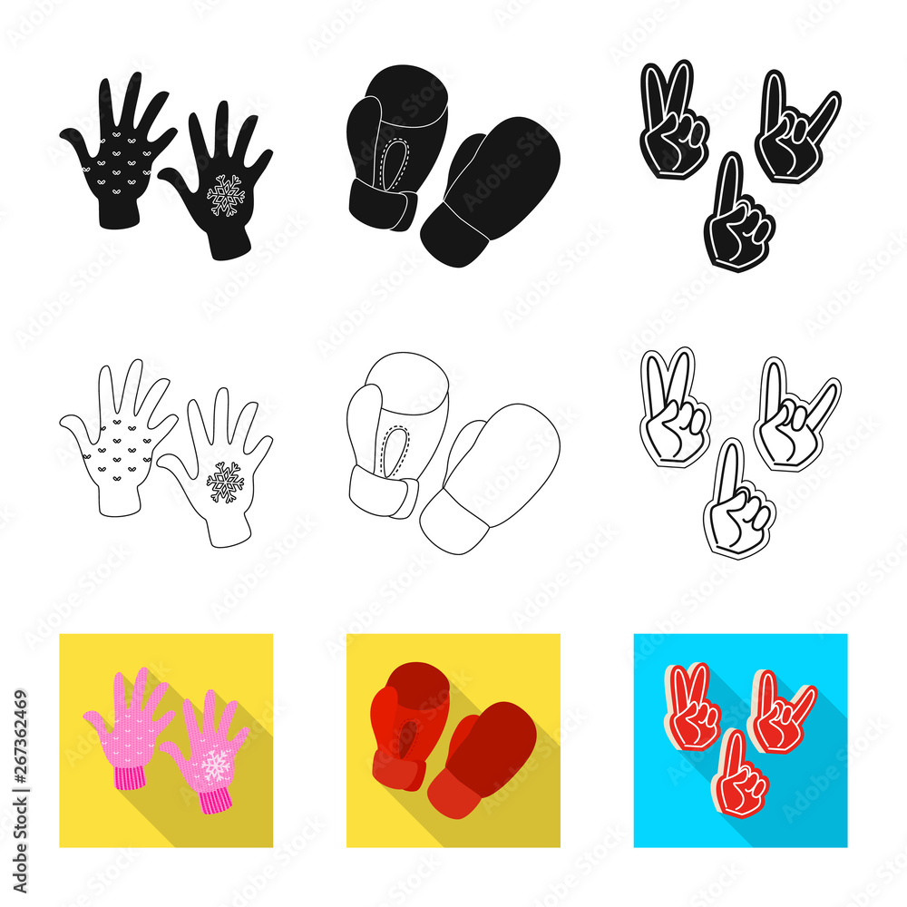 Fototapeta premium Isolated object of silhouette and safety icon. Set of silhouette and comfort stock symbol for web.