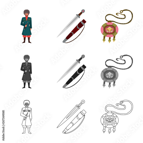 Isolated object of culture and sightseeing icon. Set of culture and originality vector icon for stock.