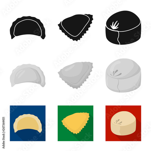 Vector illustration of products  and cooking sign. Set of products  and appetizer vector icon for stock.