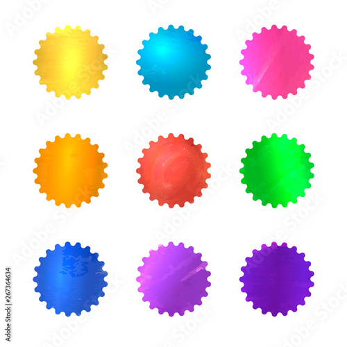Vector Set of Realistic Colorful Medals, Blank Frames Collection Isolated.