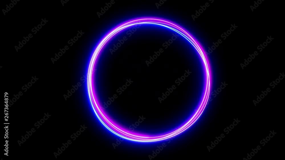 Abstract neon circle , fluorescent light. Loop animation. Abstract neon circle , fluorescent light. Loop animation.
