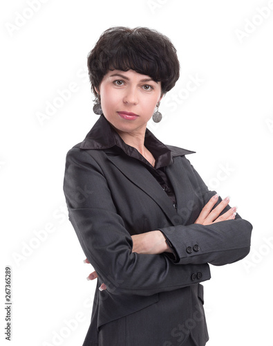 confident business woman isolated on white background