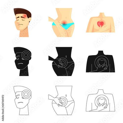 Isolated object of hospital and rendering symbol. Collection of hospital and help stock symbol for web.