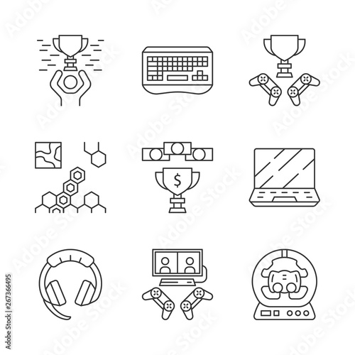 Esports linear icons set