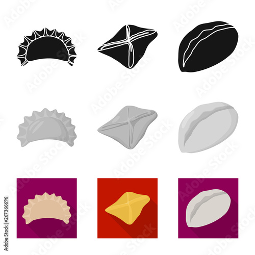 Vector illustration of products  and cooking logo. Set of products  and appetizer stock symbol for web.