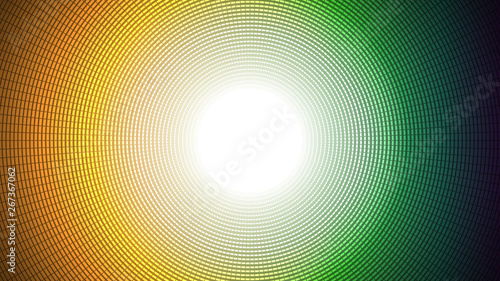 Abstract glowing tunnel. Rectangle arranged in a circle. Colorful background. Vector illustration.