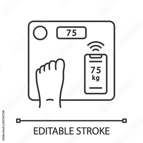 Smart wireless body scales linear icon