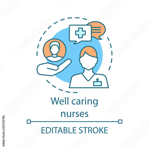Well caring nurses concept icon