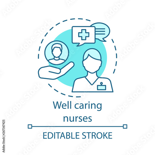 Well caring nurses concept icon