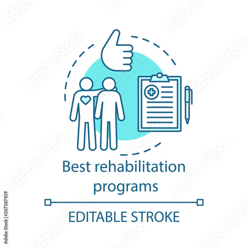 Best rehabilitation programs concept icon