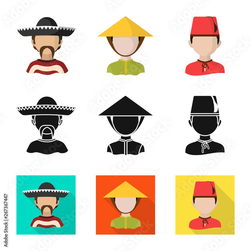 Vector illustration of imitator and resident logo. Collection of imitator and culture stock vector illustration.
