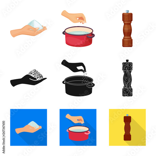 Isolated object of cooking and sea sign. Collection of cooking and baking   stock symbol for web.