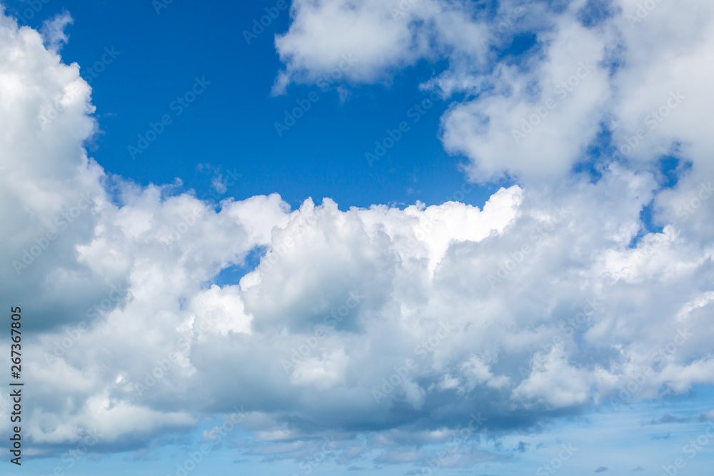 Looking up at blue sky and white clouds Looking up at blue sky and white clouds