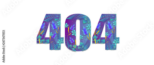 404 error page design concept. Floral ornament. Beautiful flowers